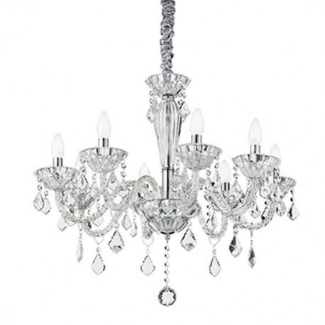 IDEAL LUX TIEPOLO SP8 SOSPENSIONE IN VETRO SOFFIATO CON ELEMENTI IN CRISTALLO 8x40W E14