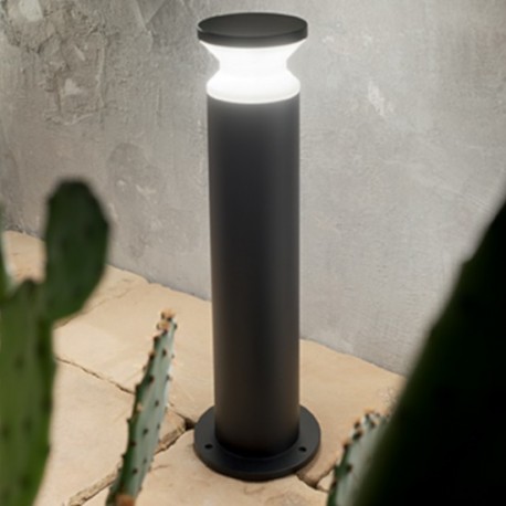 IDEAL LUX TORRE PT1 BIG NERO LAMPADA DA TERRA IN ALLUMINIO CON DIFFUSORE OPALE IP44 15W E27