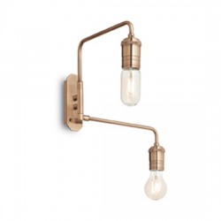 IDEAL LUX TRIUMPH AP2 APPLIQUE IN METALLO RIFINITA IN OTTONE INVECCHIATO 2x60W E27