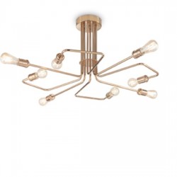 IDEAL LUX TRIUMPH PL8 PLAFONIERA IN METALLO RIFINITA IN OTTONE INVECCHIATO 8x60W E27