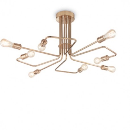 IDEAL LUX TRIUMPH PL8 PLAFONIERA IN METALLO RIFINITA IN OTTONE INVECCHIATO 8x60W E27