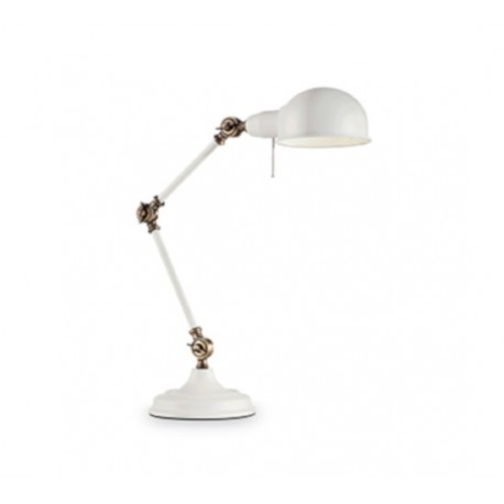 IDEAL LUX TRUMAN TL1 LAMPADA DA TAVOLO IN METALLO BIANCO OPACO E DIFFUSORE SMALTATO ALL'INTERNO 60W E27