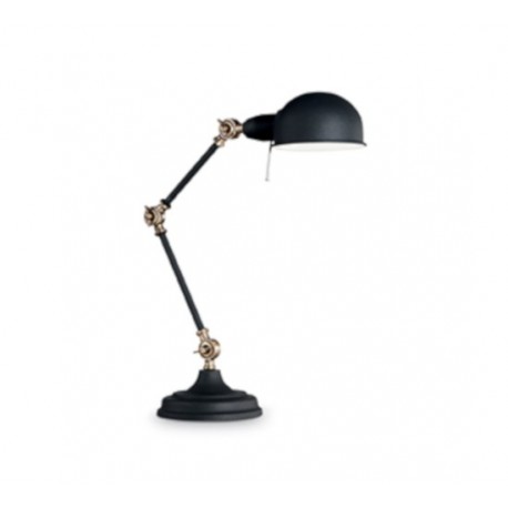 IDEAL LUX TRUMAN TL1 LAMPADA DA TAVOLO IN METALLO NERO OPACO E DIFFUSORE SMALTATO ALL'INTERNO 60W E27