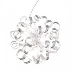 IDEAL LUX VORTEX SP6 ARGENTO SOSPENSIONE IN METALLO MODELLATA ARTIGIANALMENTE DIPINTA A MANO 6x40W E14