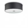 IDEAL LUX WOODY PL4 NERO PLAFONIERA IN METALLO CROMATO CON  DIFFUSORE CHIUSO SUL FONDO CON VETRO ACIDATO 4x60W E27