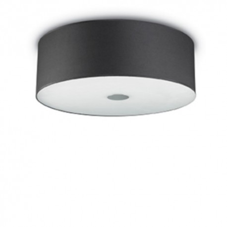 IDEAL LUX WOODY PL5 NERO PLAFONIERA IN METALLO CROMATO CON  DIFFUSORE CHIUSO SUL FONDO CON VETRO ACIDATO 5x60W E27