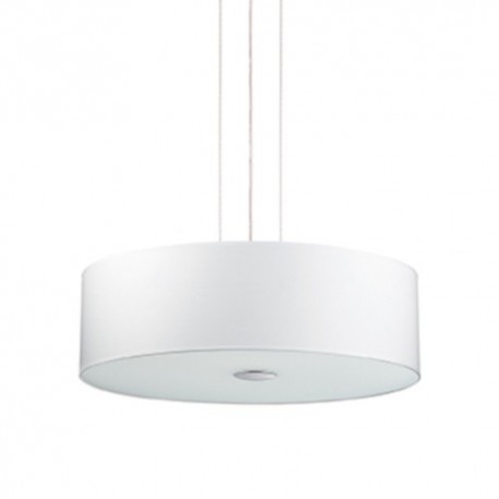 IDEAL LUX WOODY SP4 BIANCO SOSPENSIONE IN METALLO CROMATO CON  DIFFUSORE CHIUSO CON VETRO ACIDATO 4x60W E27