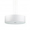 IDEAL LUX WOODY SP4 BIANCO SOSPENSIONE IN METALLO CROMATO CON  DIFFUSORE CHIUSO CON VETRO ACIDATO 4x60W E27