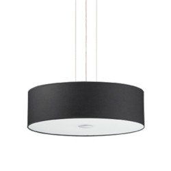 IDEAL LUX WOODY SP4 NERO SOSPENSIONE IN METALLO CROMATO CON  DIFFUSORE CHIUSO CON VETRO ACIDATO 4x60W E27