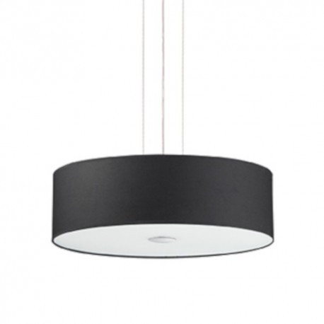 IDEAL LUX WOODY SP4 NERO SOSPENSIONE IN METALLO CROMATO CON  DIFFUSORE CHIUSO CON VETRO ACIDATO 4x60W E27