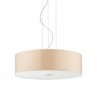 IDEAL LUX WOODY SP4 WOOD SOSPENSIONE IN METALLO CROMATO CON  DIFFUSORE CHIUSO CON VETRO ACIDATO 4x60W E27