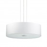 IDEAL LUX WOODY SP5 BIANCO SOSPENSIONE IN METALLO CROMATO CON  DIFFUSORE CHIUSO CON VETRO ACIDATO 5x60W E27