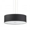 IDEAL LUX WOODY SP5 NERO SOSPENSIONE IN METALLO CROMATO CON  DIFFUSORE CHIUSO CON VETRO ACIDATO 5x60W E27