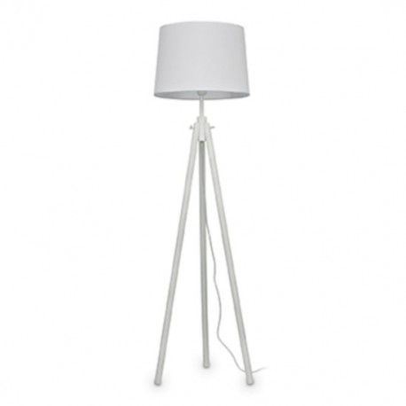IDEAL LUX YORK PT1 BIANCO LAMPADA DA TERRA TREPPIEDE CON PARALUME RIVESTITO IN TESSUTO 60W E27