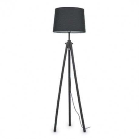 IDEAL LUX YORK PT1 NERO LAMPADA DA TERRA TREPPIEDE CON PARALUME RIVESTITO IN TESSUTO 60W E27