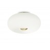 IDEAL LUX ARIZONA PL5 PLAFONIERA IN VETRO BIANCO CON RIGATURE IN RILIEVO RIFINITA OTTONE 5x15W