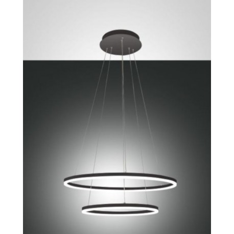 FABAS LUCE 3508-45-101 | GIOTTO SOSPENSIONE LED IN METALLO E METACRILATO 65W 5850lm DIMMERABILE COLORE NERO 