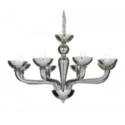 IDEAL LUX CASANOVA SP8 SOSPENSIONE IN VETRO SOFFIATO LAVORATO A MANO CON DETTAGLI IN METALLO  8x40W E14