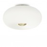 IDEAL LUX ARIZONA PL3 PLAFONIERA IN VETRO BIANCO CON RIGATURE IN RILIEVO RIFINITA OTTONE 3x15W