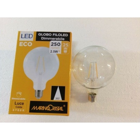 MARINO CRISTAL 21547 GLOBOLED FILO LED DIMMERABILE 2,5 W 230V E27 2700°K 250 LUMEN 