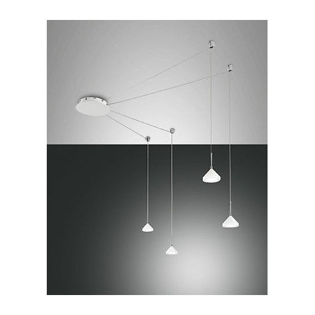 FABAS LUCE 3410-49-102 SOSPENSIONE ISABELLA LED DIMMERABILE 32W 2880lm Ømax700cm BIANCO