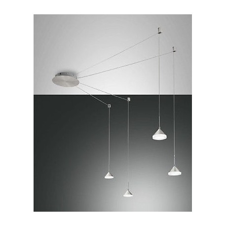 FABAS LUCE 3410-49-212 SOSPENSIONE ISABELLA LED DIMMERABILE 32W 2880lm Ømax700cm ALLUMINIO SATINATO