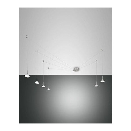 FABAS LUCE 3410-46-212-01 SOSPENSIONE ISABELLA LED DIMMERABILE 48W 4320lm Ømax700cm ALLUMINIO SATINATO CON SMART LUCE INTEGRATO