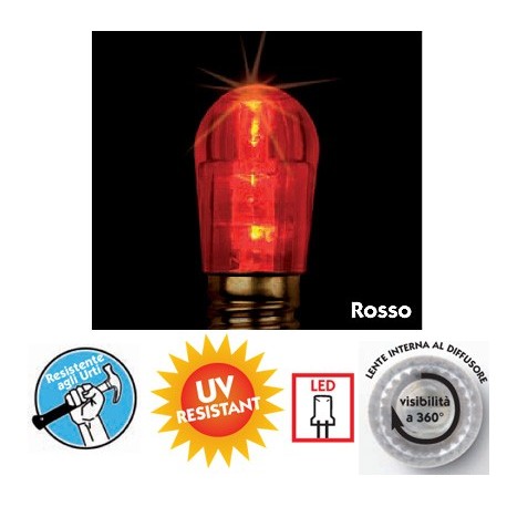 WIMEX 4500931 LAMPADINA PER LUMINARIE LineaLED E14 3LED V14 5LM  ROSSA