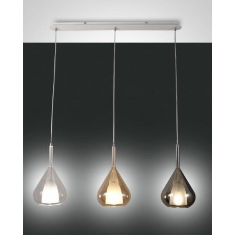 FABAS LUCE 3481-48-297 | LILA SOSPENSIONE IN VETRO BOROSILICATO 3 LUCI E27 3x40W