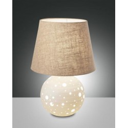 FABAS LUCE 3531-31-102 CORVARA TAVOLO BIANCO metallo, ceramica e tessuto DOPPIA ACCENSIONE