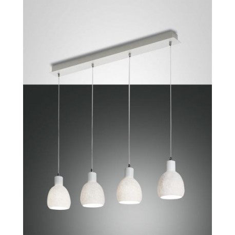 FABAS LUCE 3534-49-102 SOSPENSIONE MARINA  BIANCO Struttura in metallo e ceramica 4 LUCI X E27