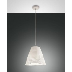 FABAS LUCE 3535-40-102 SOSPENSIONE CRUMPLE BIANCO Struttura in metallo e ceramica E27