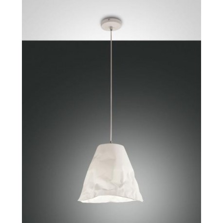 FABAS LUCE 3535-40-102 SOSPENSIONE CRUMPLE BIANCO Struttura in metallo e ceramica E27