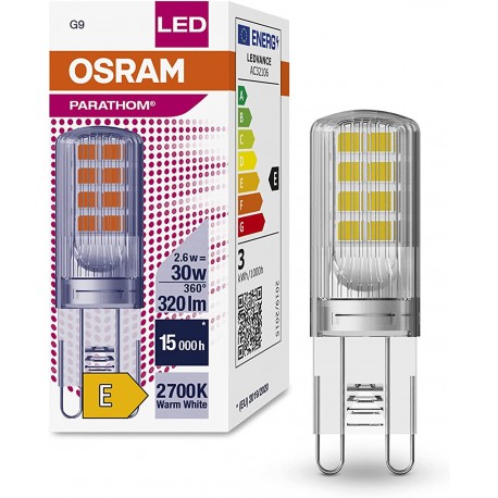 OSRAM LEDPPIN30 CL 2,6W/827 230V G9 2700°K 320 LUMEN