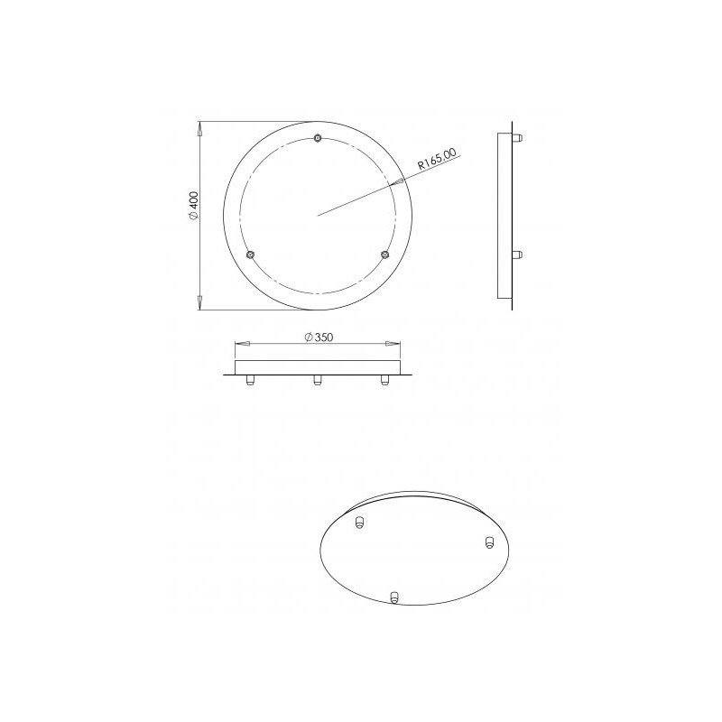 Fabas Luce Montatura a 3 fori Kit luci Montature E27-E14 3481-58-101