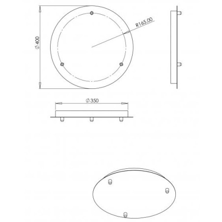 Fabas Luce Montatura a 3 fori Kit luci Montature E27-E14 3481-58-101