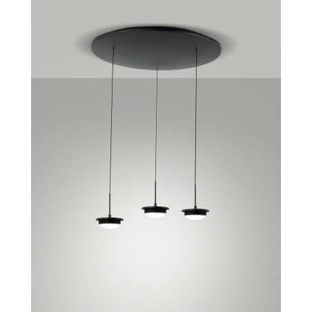 Fabas Luce Montatura sospensione tonda 3 luci Kit Luci Montature LED14
