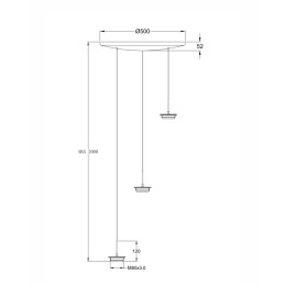 Fabas Luce Montatura sospensione tonda 3 luci Kit Luci Montature LED14