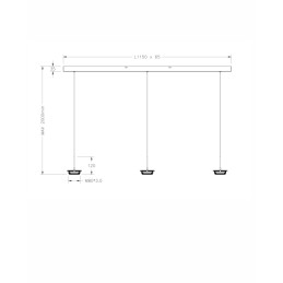 Fabas Luce Montatura sospensione lineare 3 luci Kit Luci Montature LED