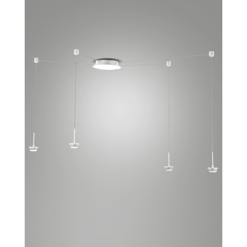 Fabas Luce Montatura sospensione con rimando 4 luci Kit Luci Montature