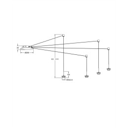 Fabas Luce Montatura sospensione con rimando 4 luci Kit Luci Montature