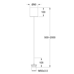 Fabas Luce Montatura saliscendi 1 luce Kit Luci Montature LED 8W 3804-