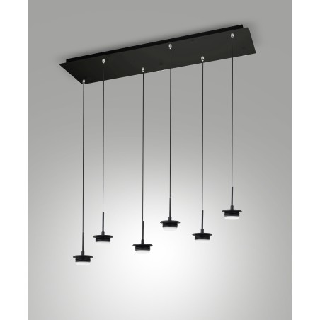 Fabas Luce Montatura sospensione rettangolare 6 luci Kit Luci Montatur