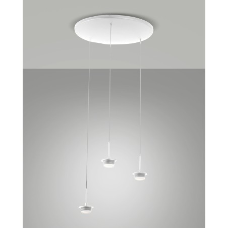 Fabas Luce Montatura sospensione tonda 3 luci Kit Luci Montature LED 8