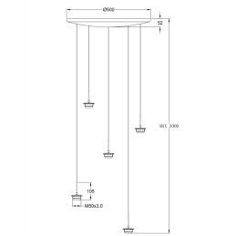 Fabas Luce Montatura sospensione tonda 5 luci Kit Luci Montature LED 8