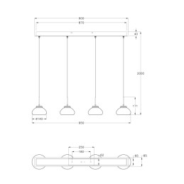 Fabas Luce Sospensione Arabella 3547-48-102