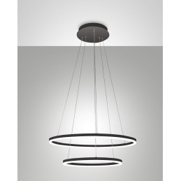 FABAS LUCE 3508-45-101 | GIOTTO SOSPENSIONE LED nera IN METALLO E METACRILATO 52W 4680lm DIMMERABILE WARM WHITE