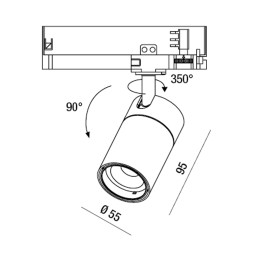 Fabas Luce Faretto binario RUBENS 16W DALI 6973-94-566