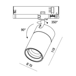 Fabas Luce Faretto binario RUBENS 28W ON-OFF 6974-92-364