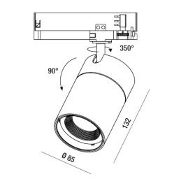 Fabas Luce Faretto binario RUBENS 36W DALI 6975-94-356
